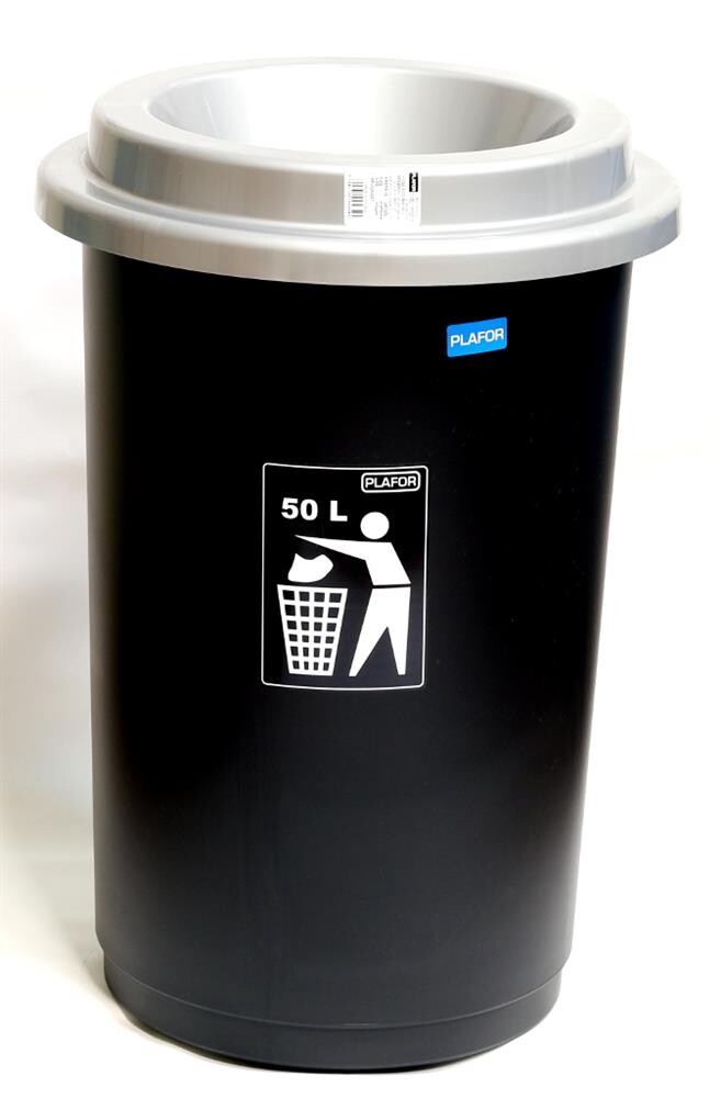 Koš EKO stříbrné víko 50l, plast 60 x 41,5cm