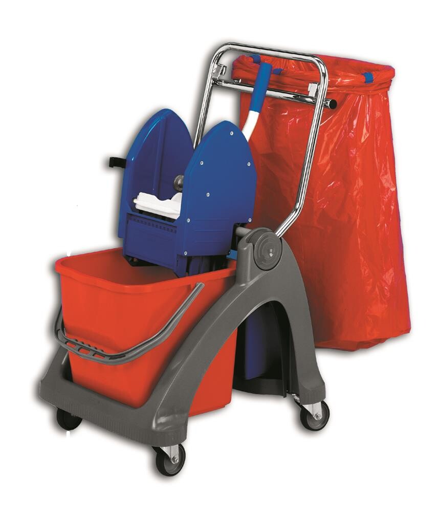 Úklidový vozík plastový 1x25l - S pytlem 70 l