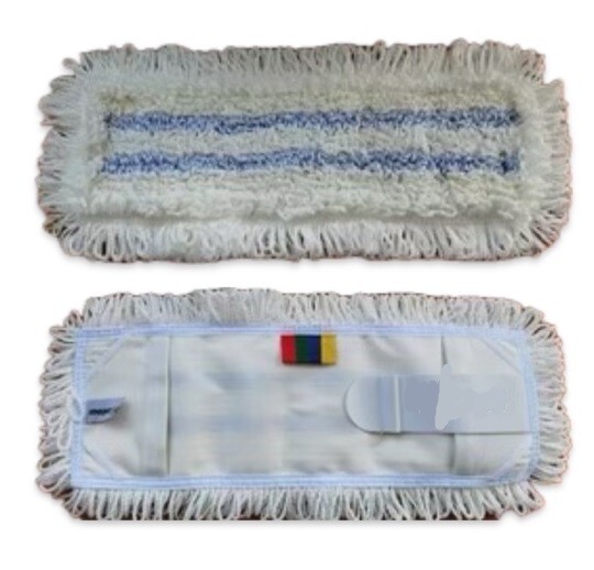 Mop kapsa + dlouhý jazyk - mikrovlákno/bavlna s modrými pruhy 40 cm