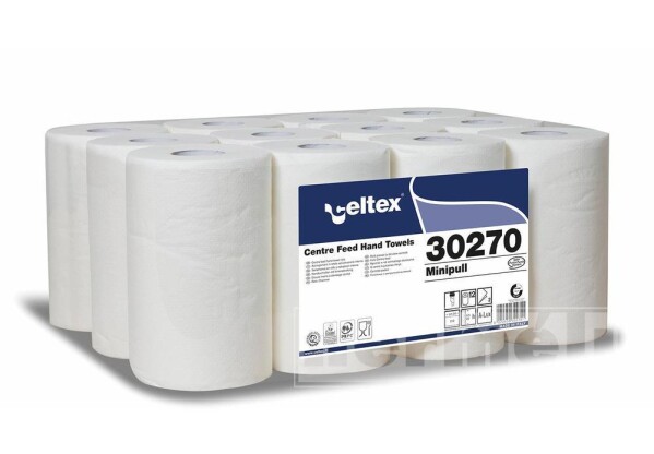 Papírové ručníky v miniroli CELTEX LUX bílá 2 vrstvy
